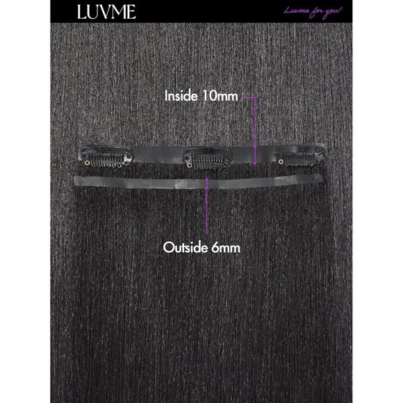 Clip in Hair Extensions Human Remy 16 Inch Black Seamless Soft Natural main image 7